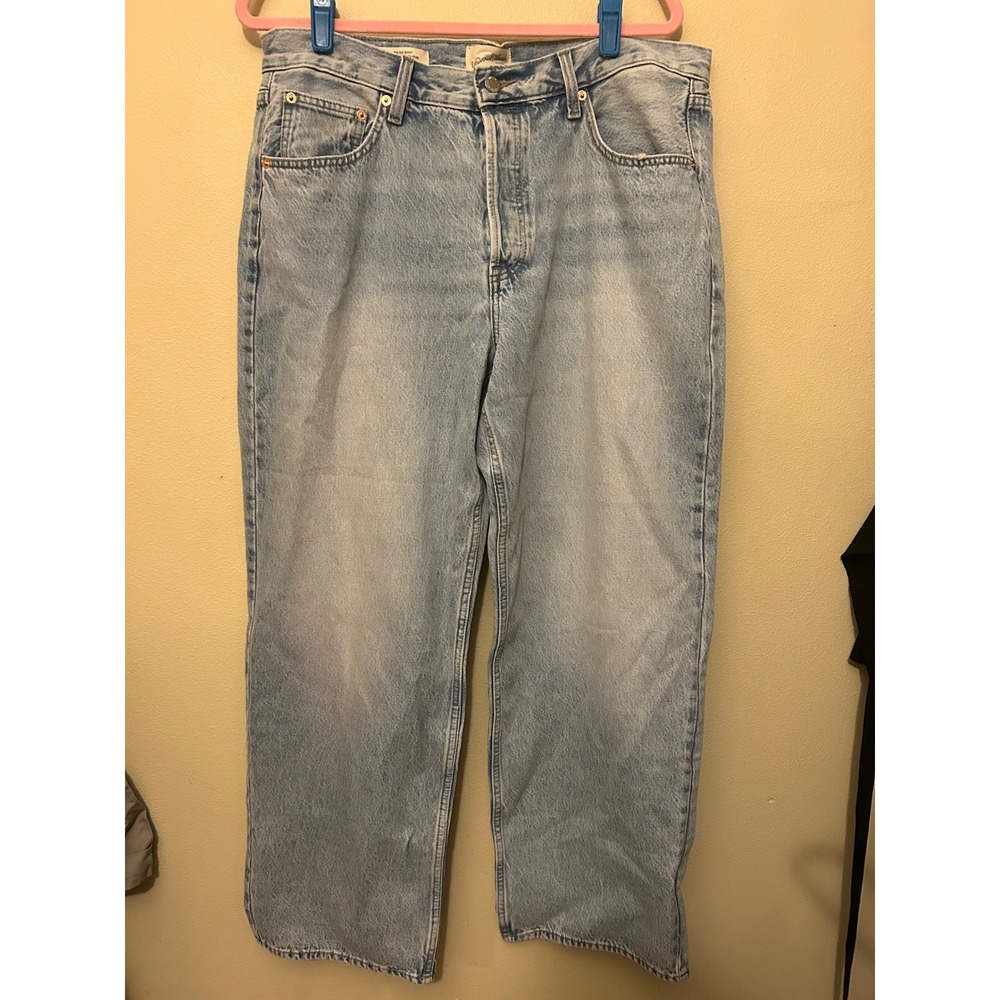 Universal Thread Baggy Jeans Women 12 Light Wash Blue Excellent 90s Mid Rise